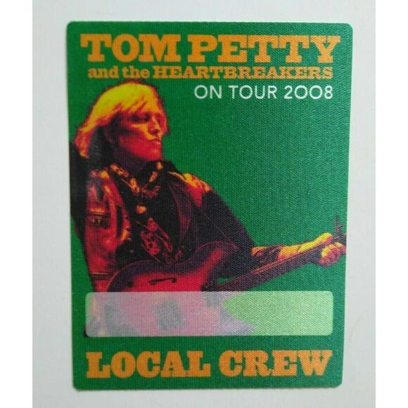 Tom Petty And The Heartbreakers Backstage Pass Original Local Crew Green 2008 - Picture 2 of 3